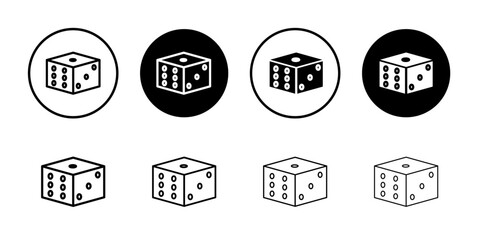 Dice Icon Black and white outline vector