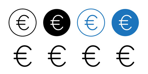 Euro Icon Black and white outline vector