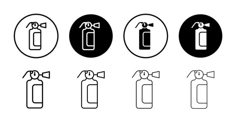 Fototapeta premium Fire extinguisher icon Black and white outline vector