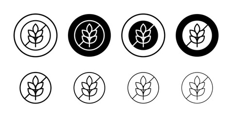 Gluten free icon Black and white outline vector