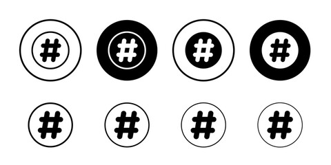 Hashtag icon Black and white outline vector