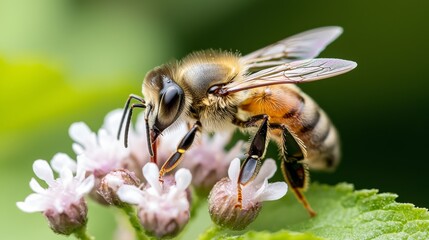 Grape Jelly Bees: A grape jelly bee happily feeding on a flower, its small size and vibrant colors illustrating the beauty of life&acirc;&euro;&trade;s small wonders 