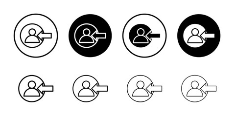 Login icon Black and white outline vector