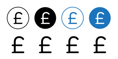 Pound Icon Black and white outline vector