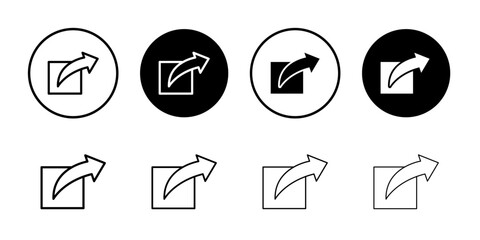 Share icon Black and white outline vector