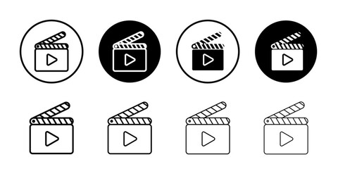 Video Icon Black and white outline vector