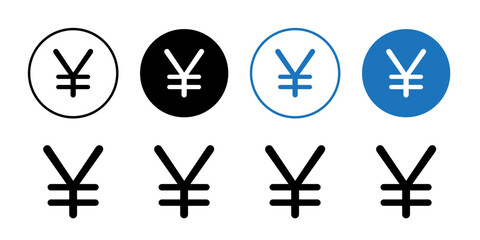 Yen Icon Black and white outline vector