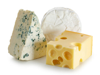 pieces of different cheese
