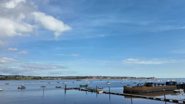 Starcross Devon England. 02.10.2024. Video.  View from Starcross looking across the River Exe to Exmouth in Devon UK.