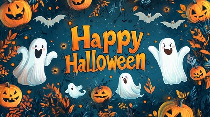 Happy Halloween text background