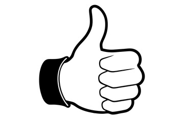 finger thumb up silhouette vector