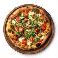 pizza with mushrooms and tomatoes