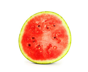 Half of fresh watermelon on white background