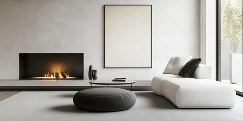 Fototapeta premium Contemporary Living Room with Modern Furniture and Minimalist Decor