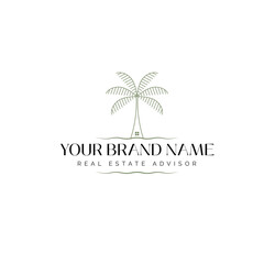 Palm tree real estate logo