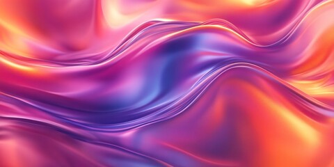 Obraz premium Abstract wavy background with purple, pink and orange gradient colors.
