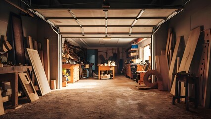 Home Garage Converted into Woodworking Shop