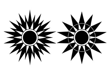 set of sun logo vector art illustration