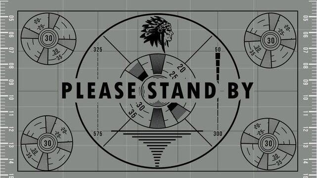 please stand by slide projectors used as a placeholder or an interruption notice in on presentation