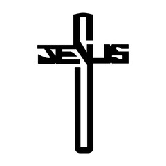Nome Jesus em formato de Cruz