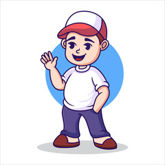 Obraz premium Boy Waving His Hand
