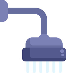 This vector illustration features a shower head pouring water, perfect for projects related to bathroom fixtures and home hygiene