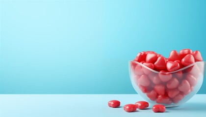 heart shaped candy in a bowl