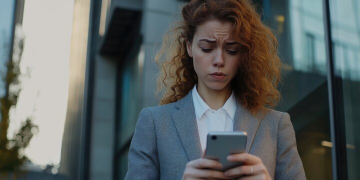 Busy Professional Engrossed in Cell Phone