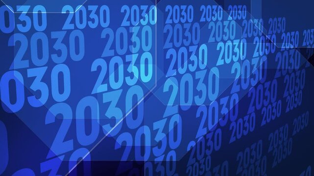 New year 2030 abstract background with bold digits and creative layout for annual celebration vision