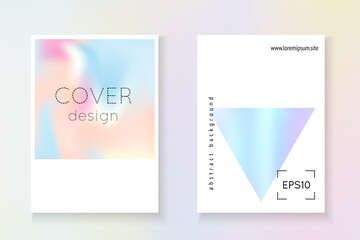 Fototapeta premium Color Mesh. Vintage Vector. Crystal Concept. Holographic Fluid. Colourful 90s Illustration. Blue Geometry Paper. Abstract Foil. Pink Color Mesh