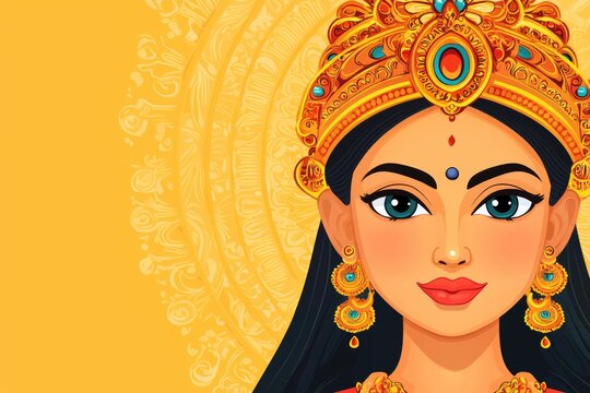 Goddess Parvati: A portrayal highlighting the sacred beauty and divine qualities of Parvati, emphasizing her role as the embodiment of devotion and nurturing in the rich tapestry of Hindu mythology.