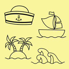 Nautical Vessel Symbols outline
