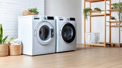 Modern Appliances in Bright Laundry Room