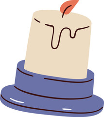 Burning Candle In Holder