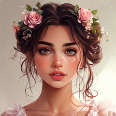 portrait of a woman with flowers