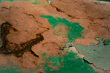 abstract grunge texture of oxidized metal green brown background