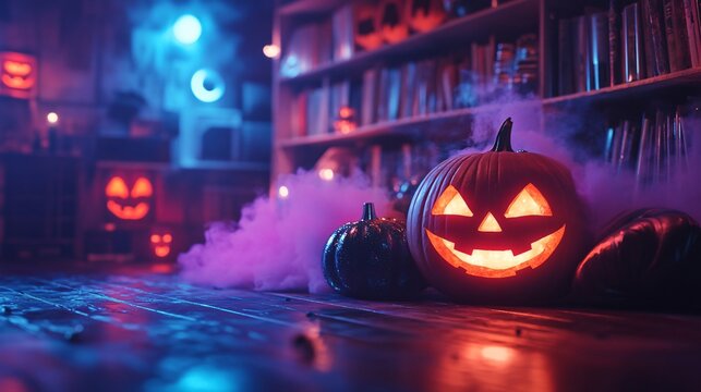 Neon Halloween background