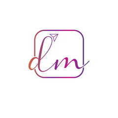 Dm logo design, istagaram dm logo, d letter logo, m letter logo , vector, clean, minimal