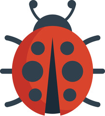 Minimalist vector illustration of a ladybug on a white background
