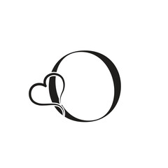 O letter logo, o heart logo, o logo, heart logo, vector, minimal, modern