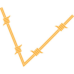 Decorative Abstract Barbed Wire Line Art Icon Element