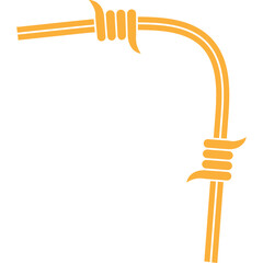 Decorative Abstract Barbed Wire Line Art Icon Element