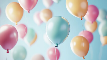 Colorful balloons floating in the air