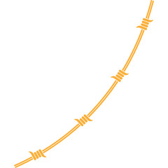 Decorative Abstract Barbed Wire Line Art Icon Element