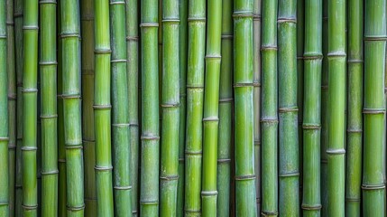 Natural bamboo texture background featuring closely arranged vertical stalks for a serene design.