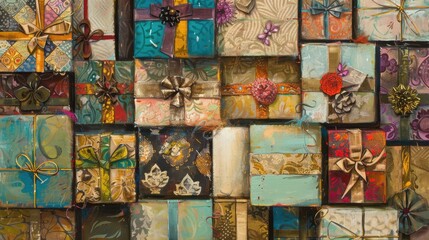 Colorful Wrapped Gifts for Celebration and Joy