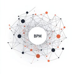 Abstract network illustration with "BPM" at the center, symbolizing connections.