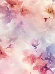 Delicate floral patterns in soft pastels blend harmoniously, evoking a tranquil and inviting atmosphere perfect for spring decor. Generative AI