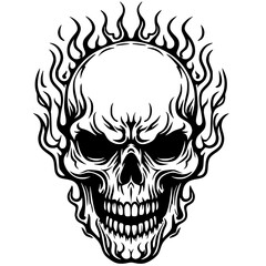 Obraz premium Skull sketch silhouette vector design