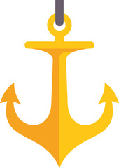 Simple yet powerful image of a golden anchor hanging against a white background, symbolizing strength, resilience, and an unyielding spirit